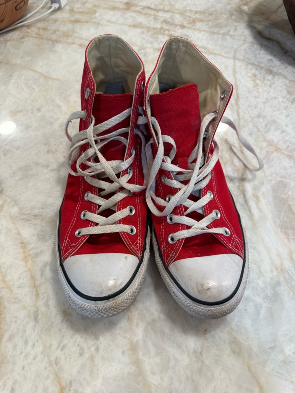 Men’s Red High-Top Converse Sneakers - Picture 2 of 8